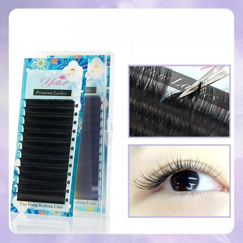 Extension ciglia volume classic matte, curvatura D+, 7-16mm