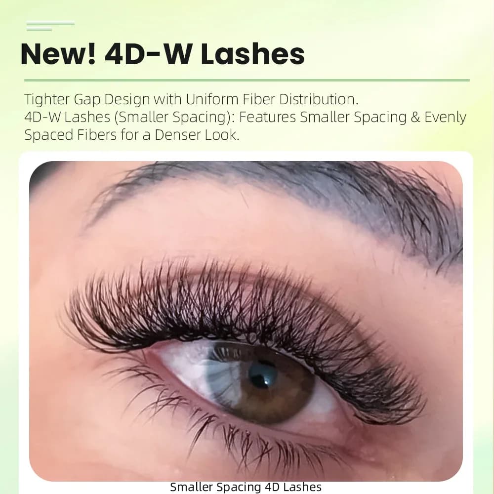 Ciglia a Ventaglio Premade 4D Forma W Stretta