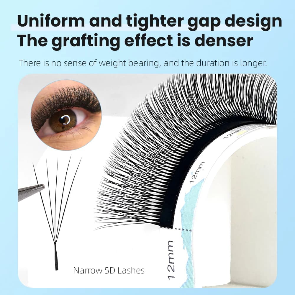 Eyelash Extensions Strette 5D Forma W a Fiore Automatico