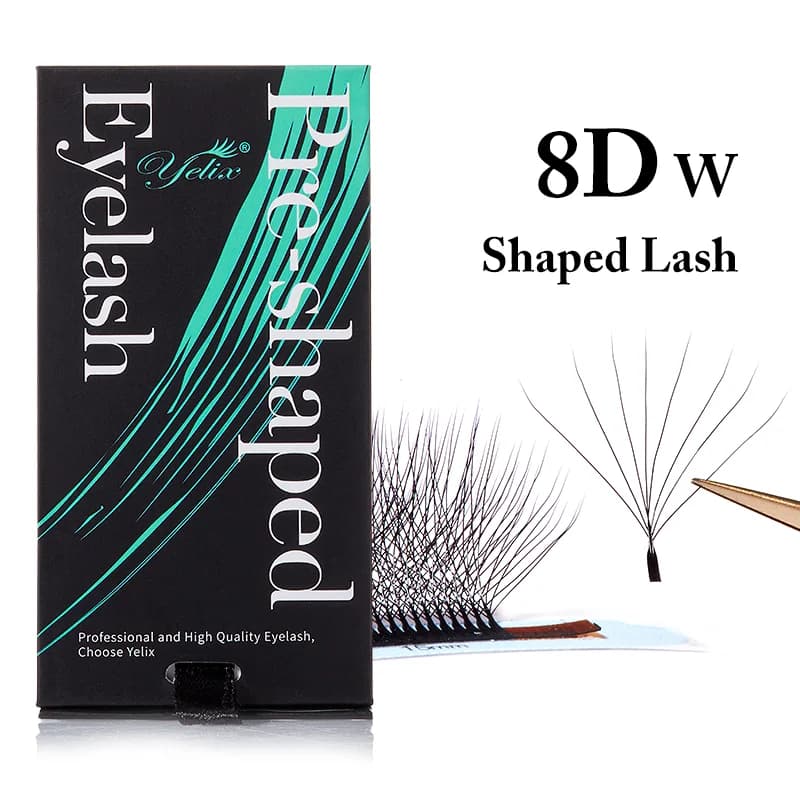 Ciglia a Ventaglio Premade Naturali Morbide W Shape 3D-8D
