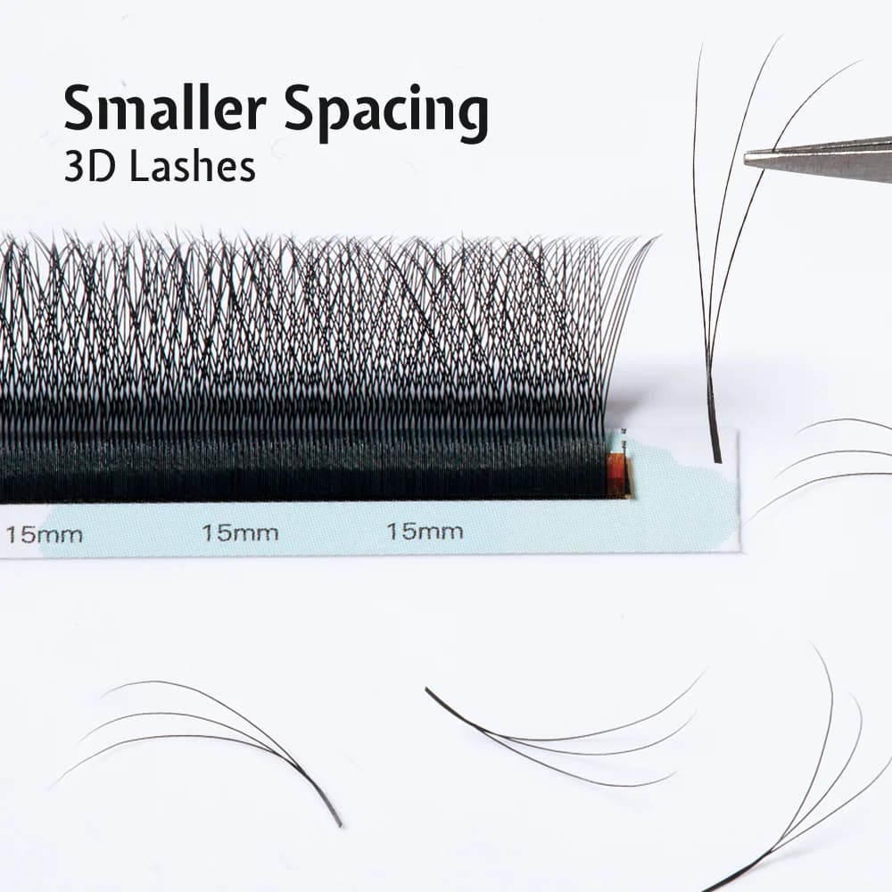 Ciglia Volume Pre-assemblate 3D Forma W Spaziatura Ridotta