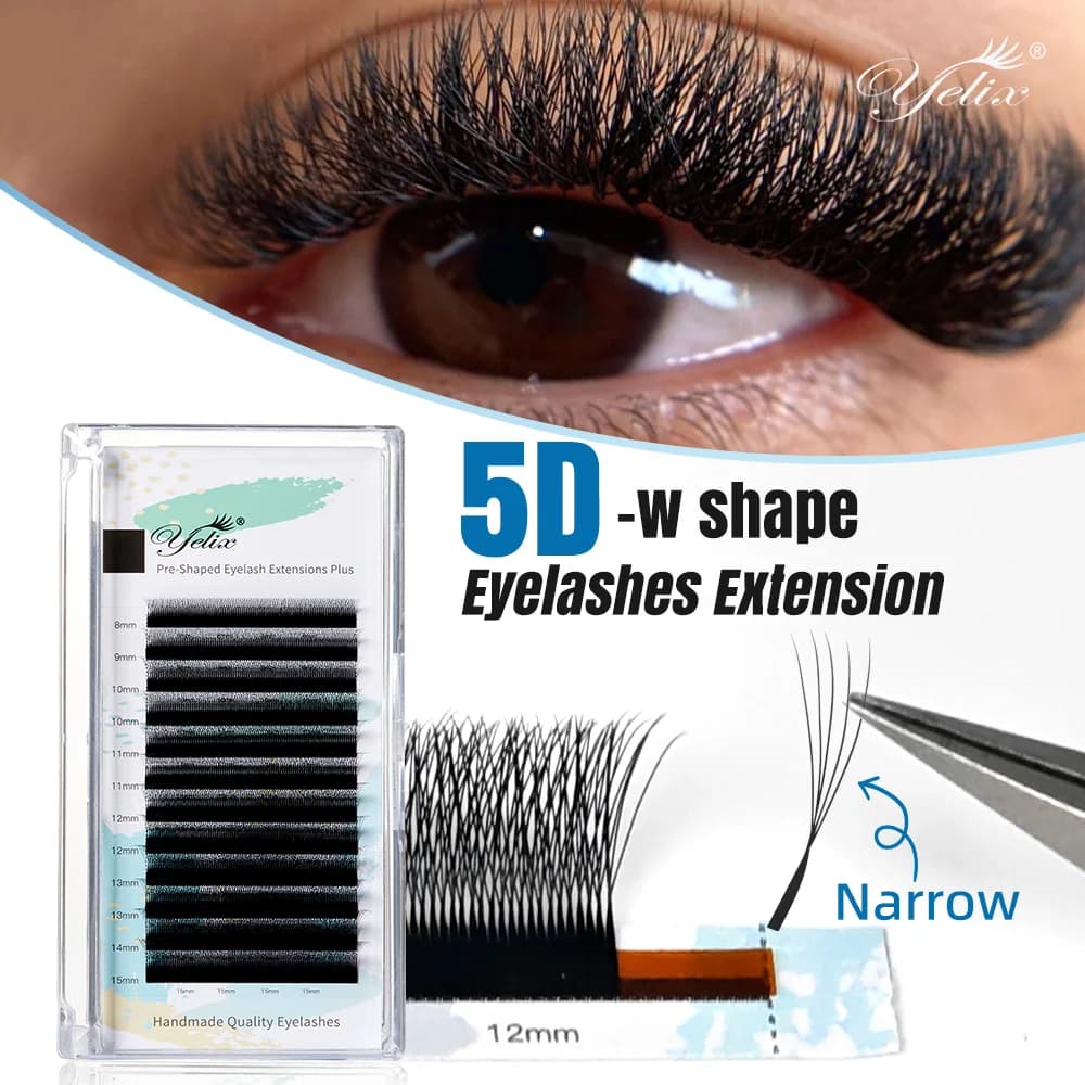 Eyelash Extensions Strette 5D Forma W a Fiore Automatico
