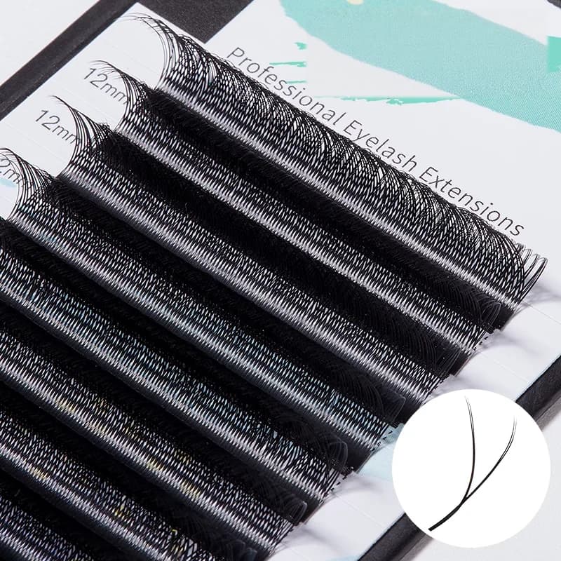 Ciglia a Ventaglio Premade Naturali Morbide W Shape 3D-8D