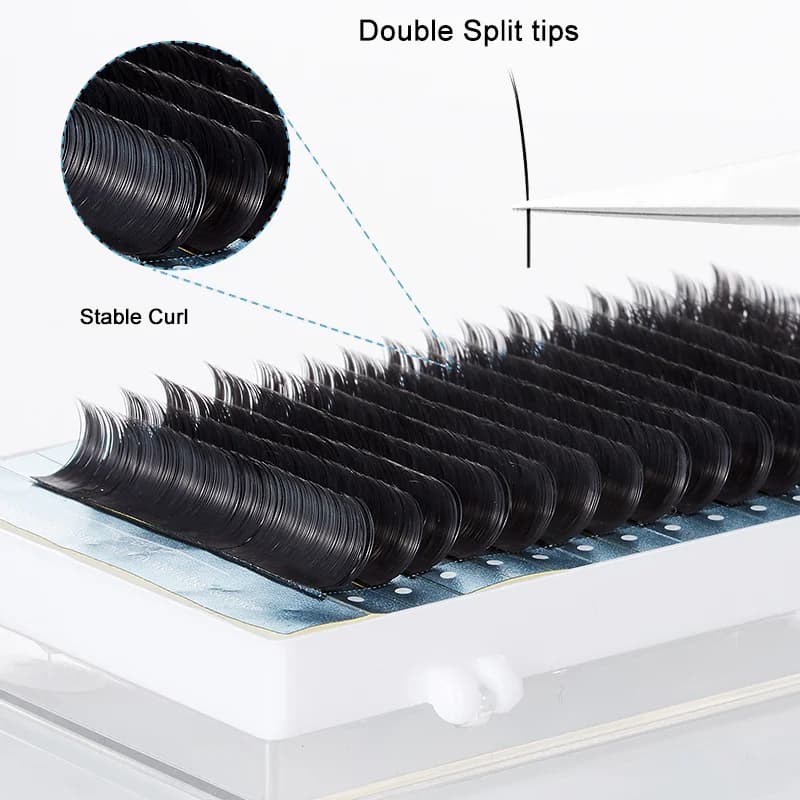 Ciglia Extension a Piatto Ellittico con Punta Divisa 0.15mm 0.20mm