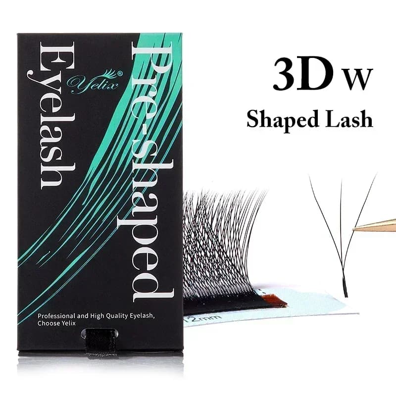 Ciglia a Ventaglio Premade Naturali Morbide W Shape 3D-8D