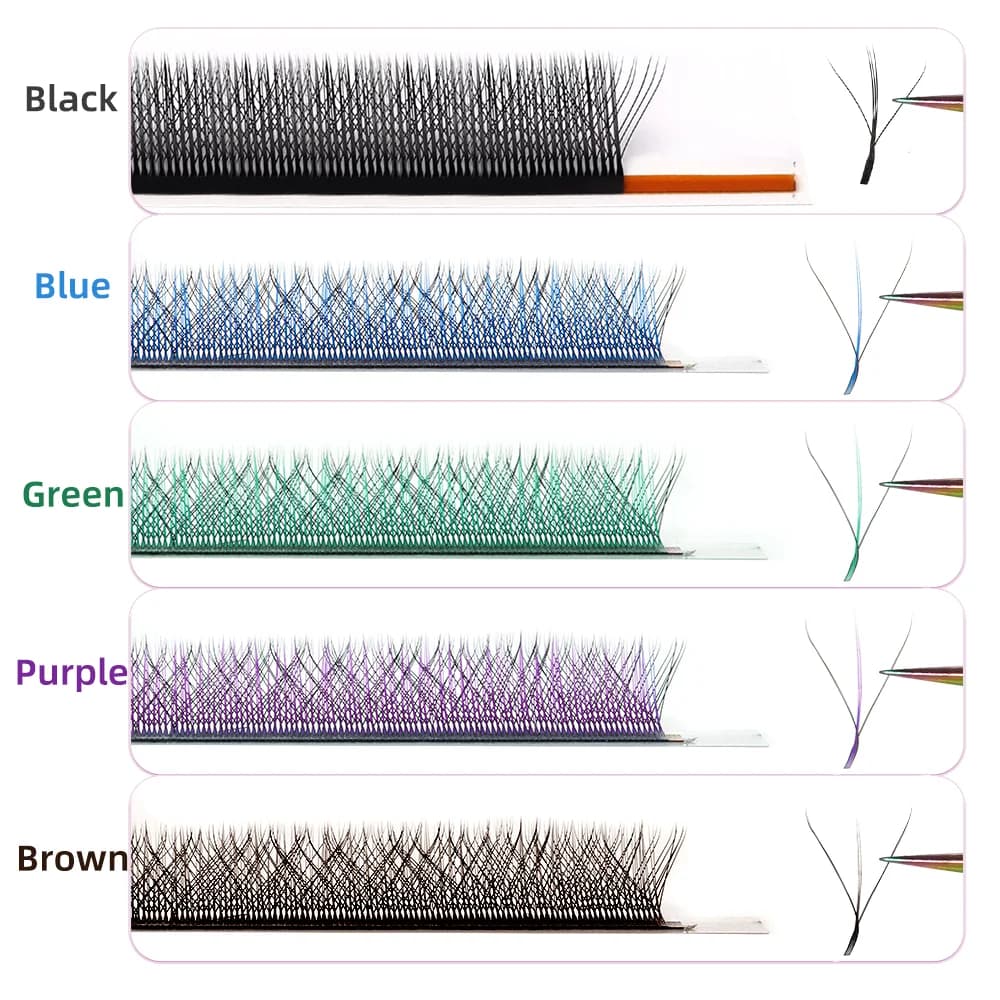 Ciglia Fluffy Volume 3D-W con Spuntoni Neri e Viola