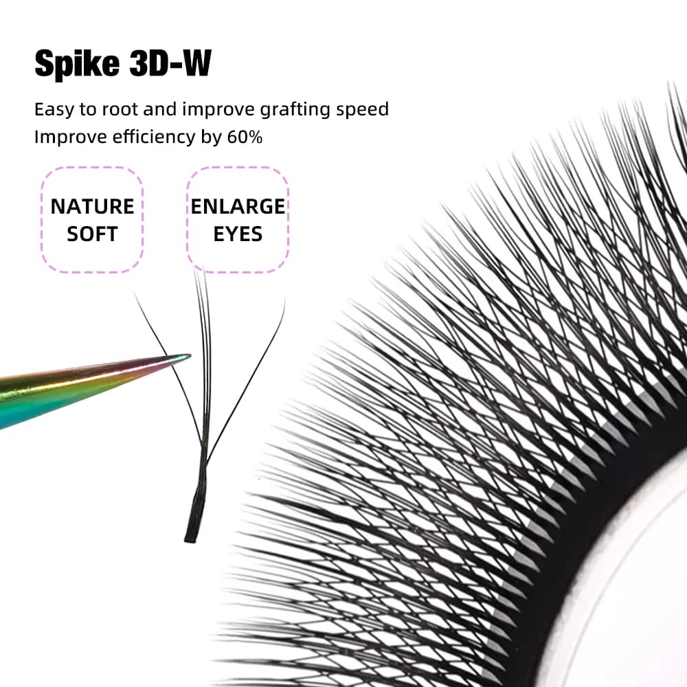 Ciglia Fluffy Volume 3D-W con Spuntoni Neri e Viola