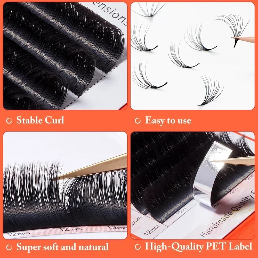 Ciglia Mega Volume Super Matte Curvatura D Easy Fan 8-15mm