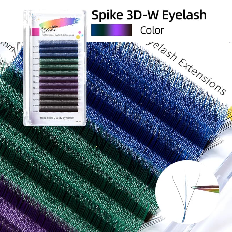 Ciglia Fluffy Volume 3D-W con Spuntoni Neri e Viola