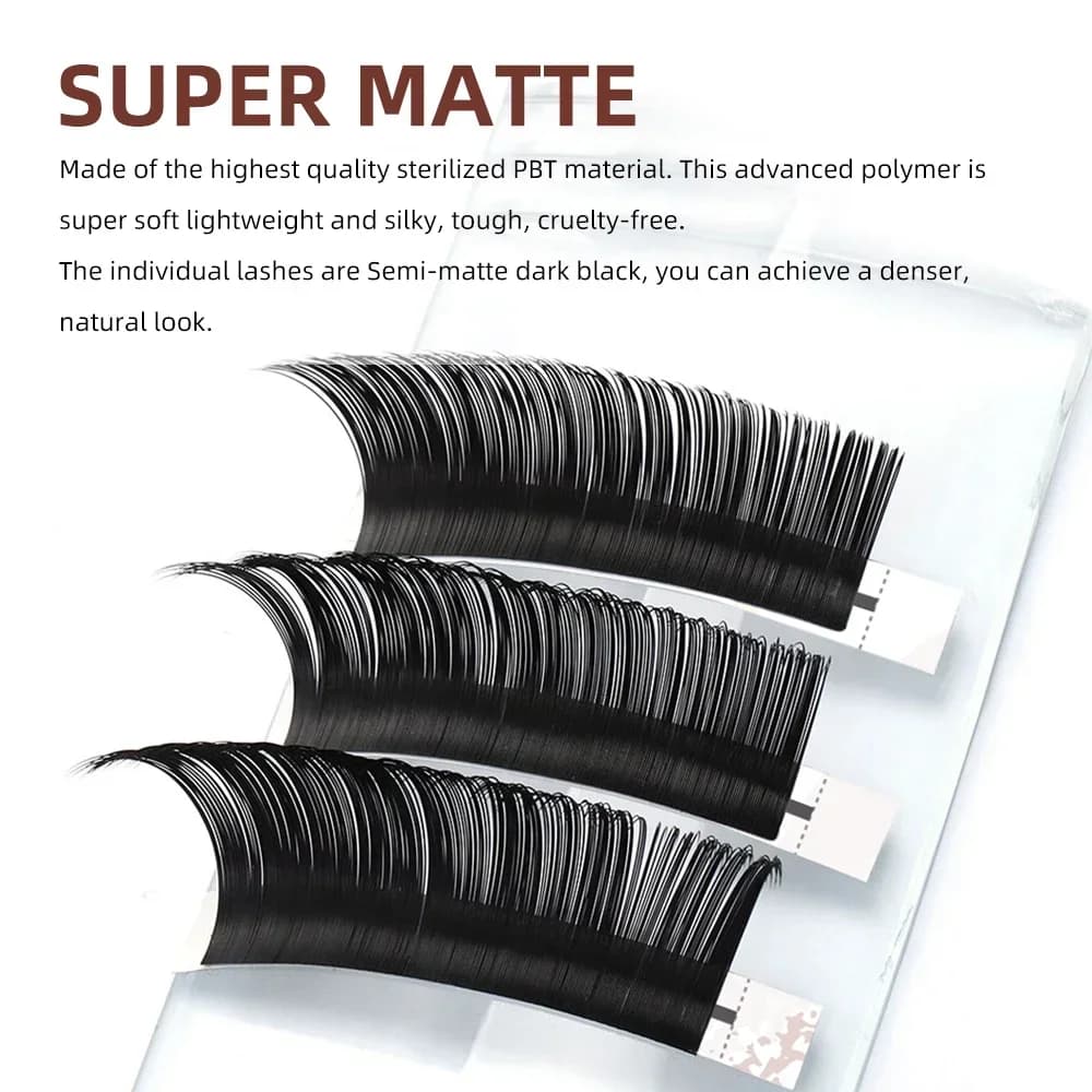 Extension ciglia singole classiche opache 0,18mm