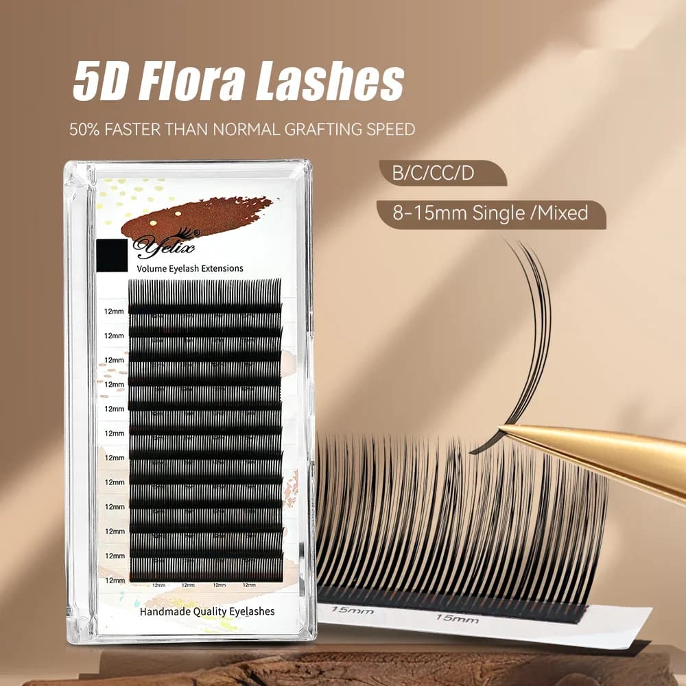 Extension Ciglia Individuali 5D Flora 0.07mm