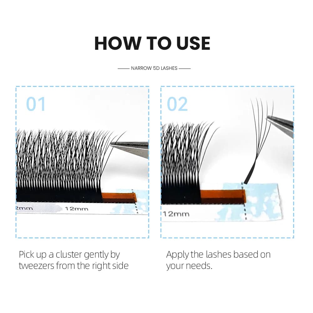Eyelash Extensions Strette 5D Forma W a Fiore Automatico